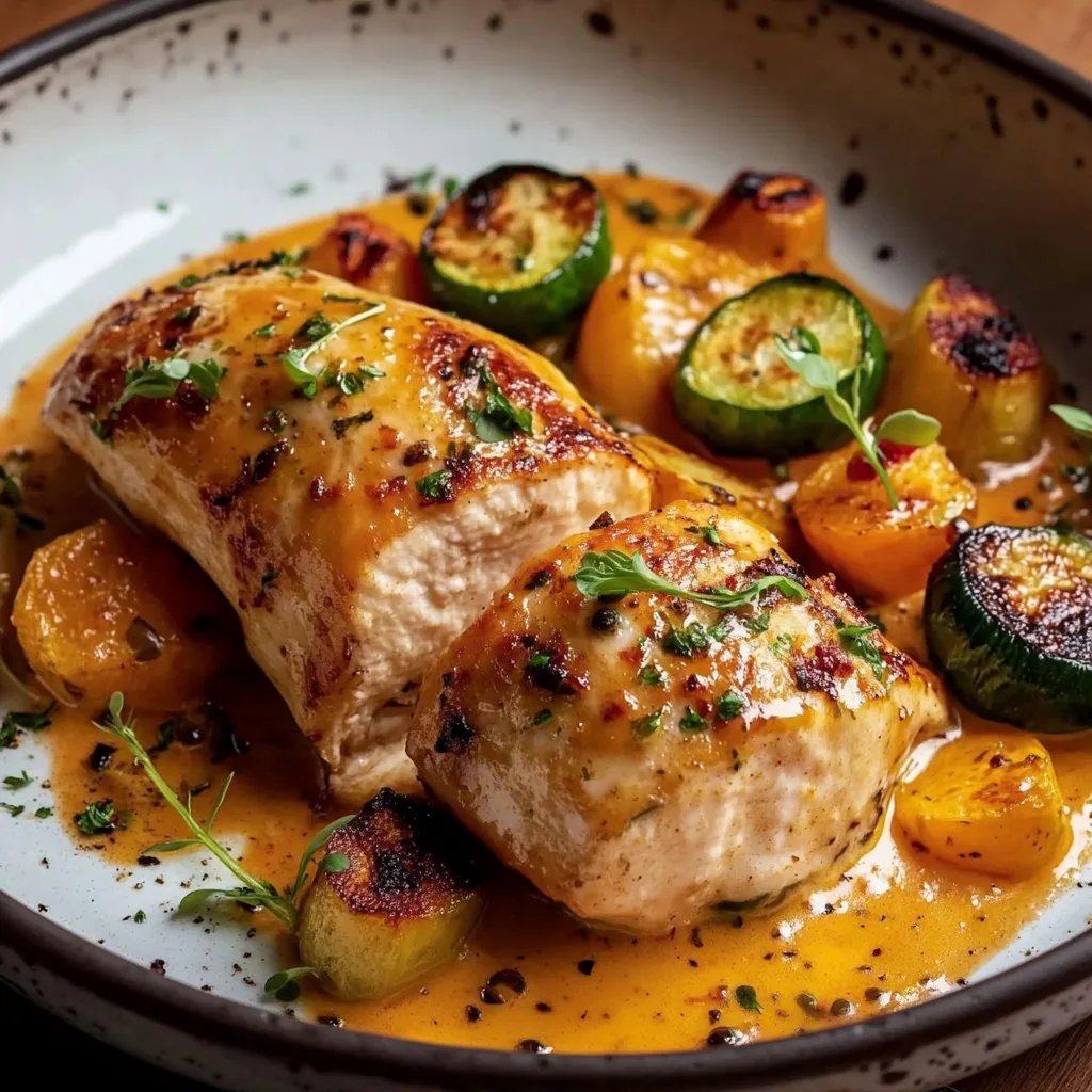 Hähnchenbrust mit Gemüse