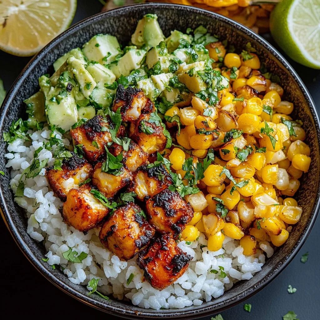 Street Corn Hähnchen Reis Bowl