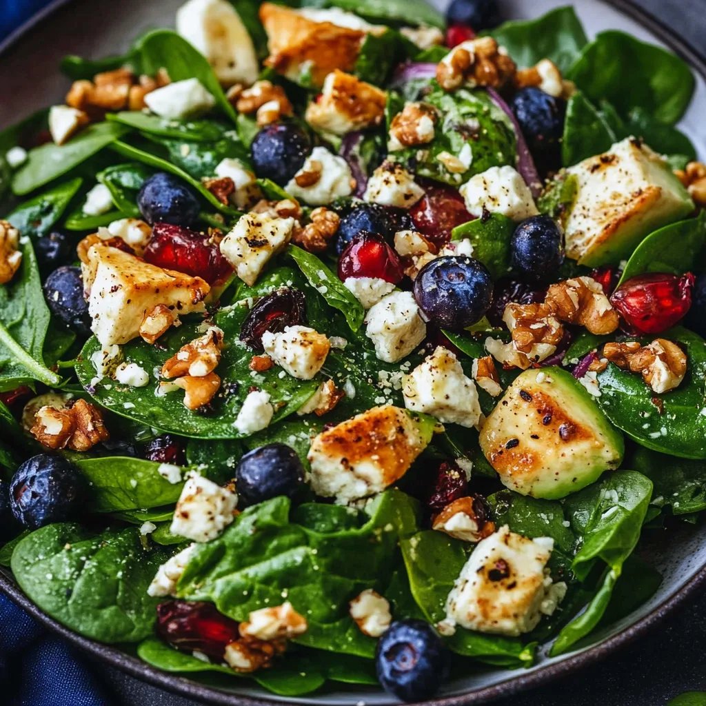 Einfacher Spinat-Heidelbeer-Salat