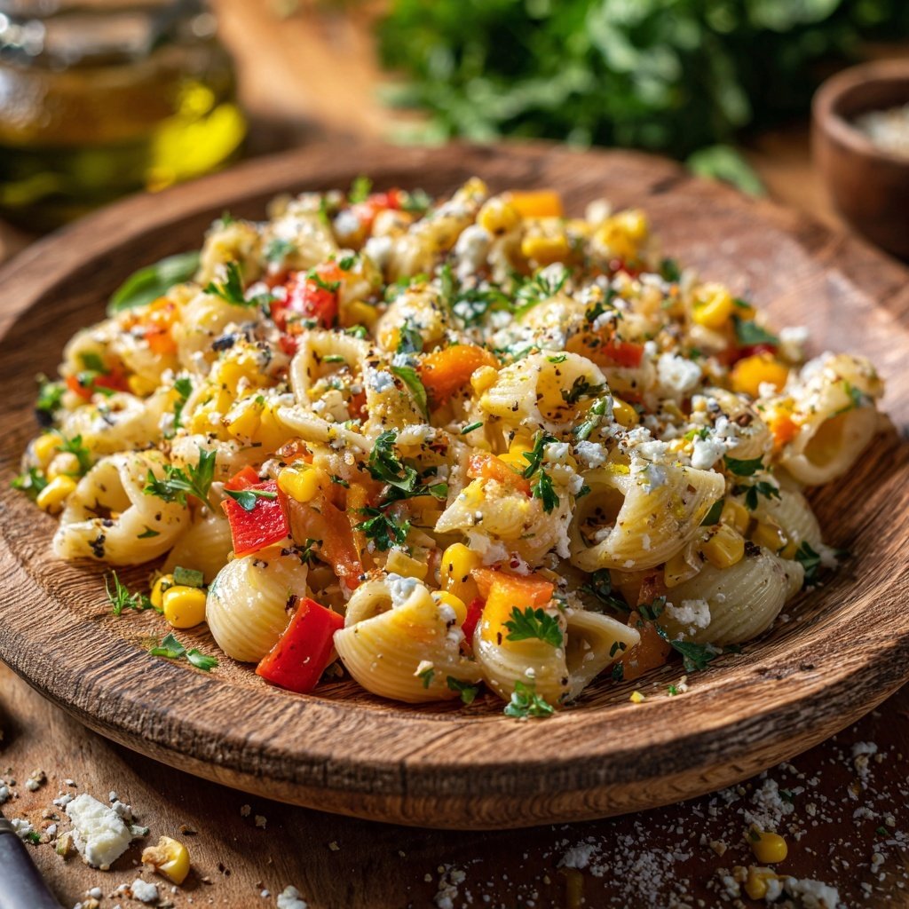 Mediterraner Nudelsalat Mit Mais