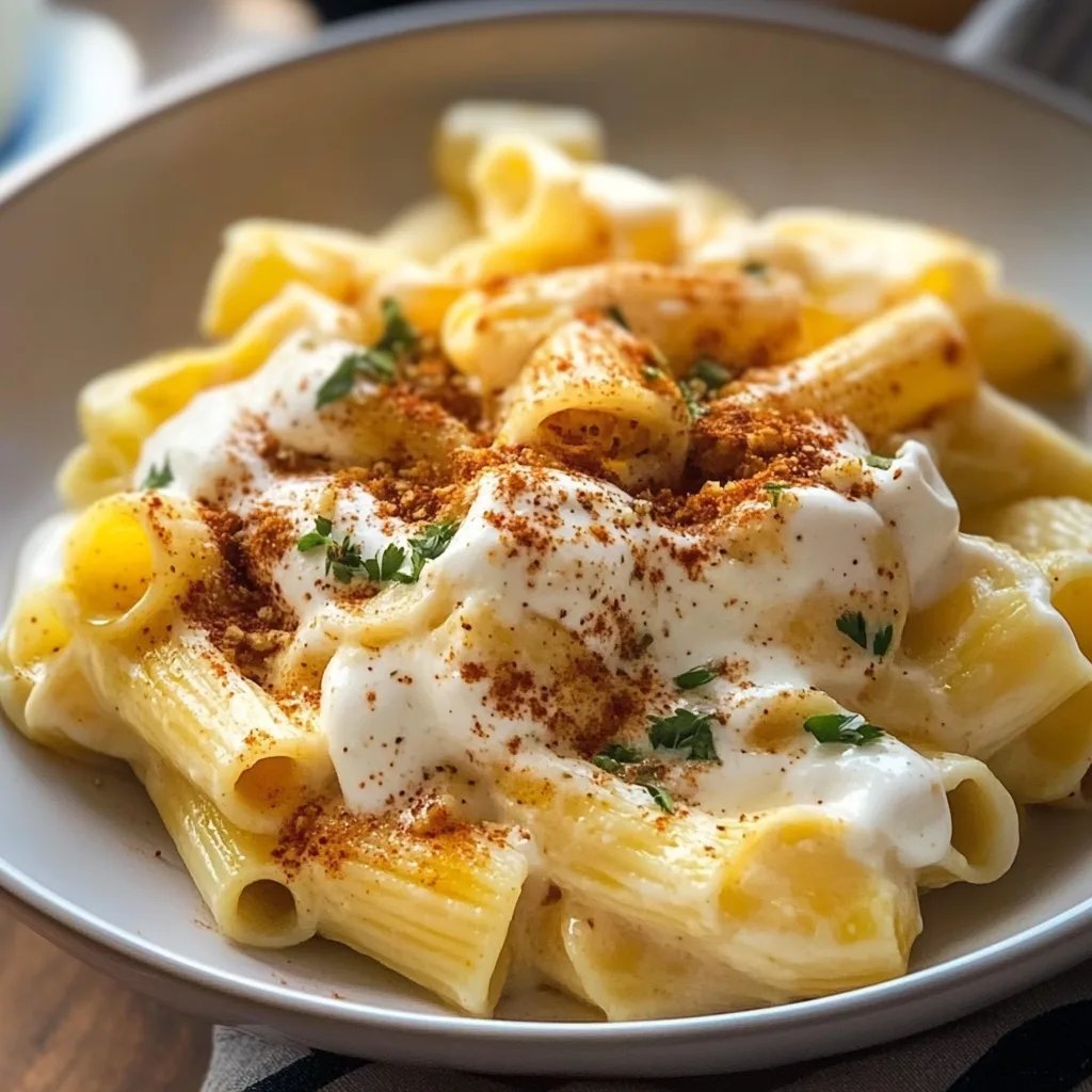 Nudeln mit Paprikabutter & Knoblauch Joghurt