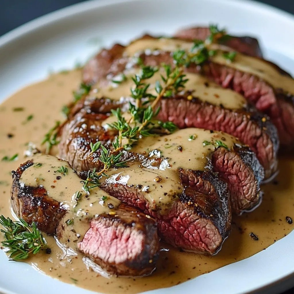Rinderfilet mit Knoblauch-Dijon-Sahnesauce