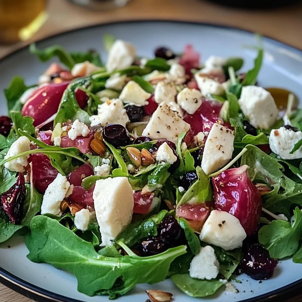 Feldsalat und Schafskäse mit Himbeerdressing
