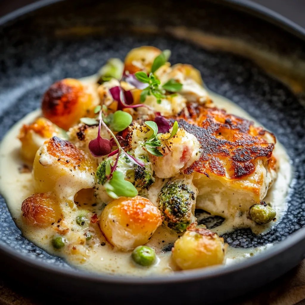 Cremiger Rosenkohl-Kartoffel-Auflauf