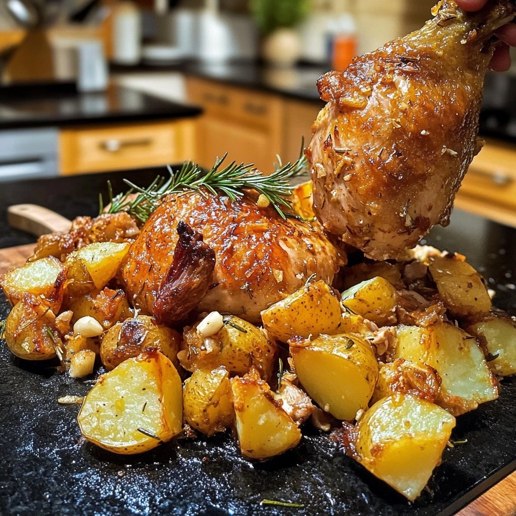 Hähnchen-Rosmarinkartoffel-Blech