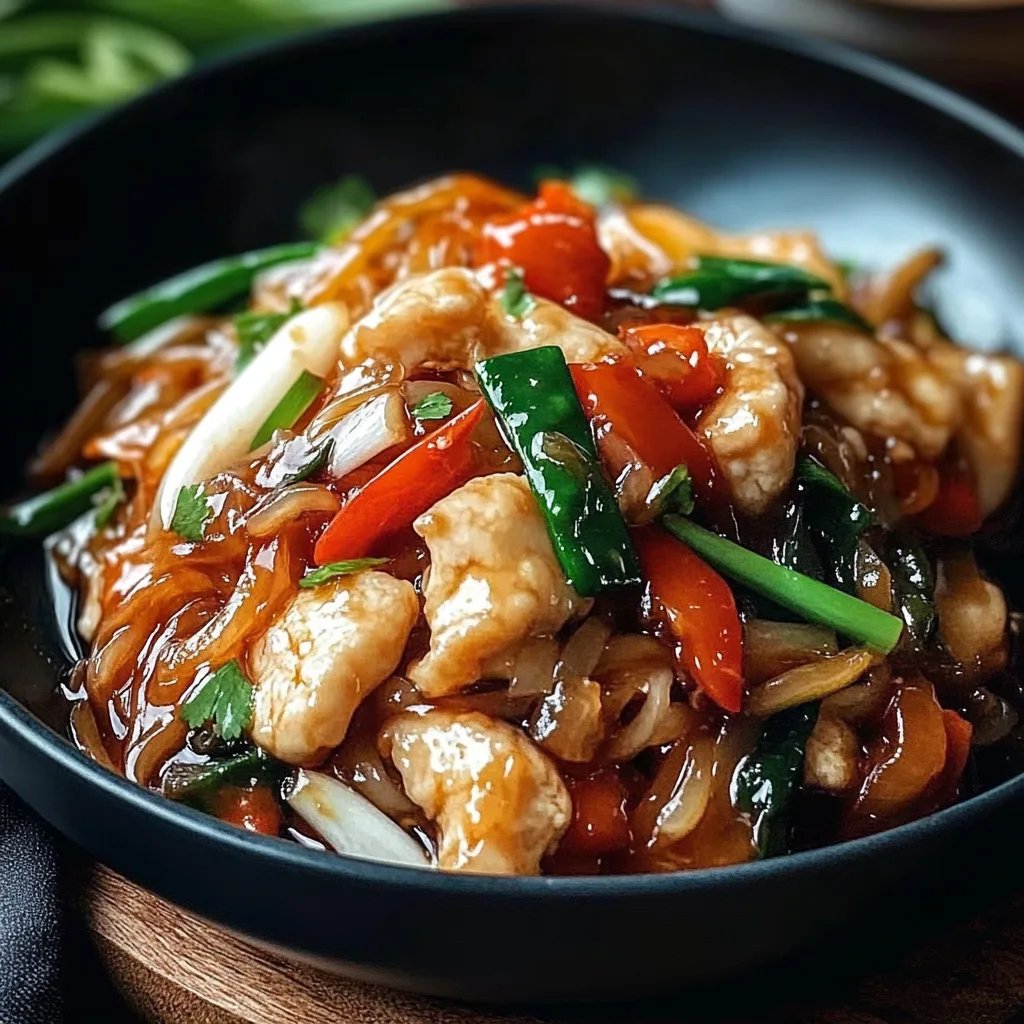 Chinesische Hähnchenpfanne mit Spitzkohl und Zwiebel