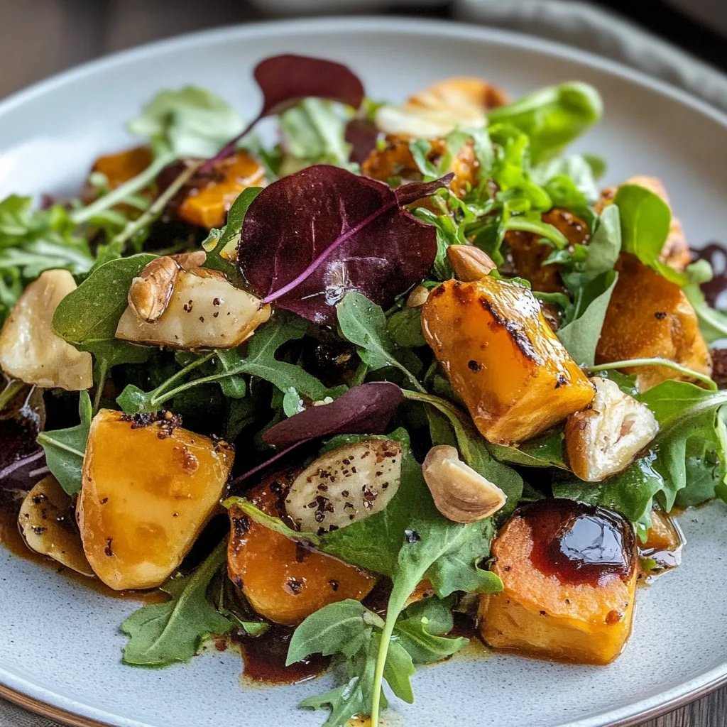 Herbstsalat mit karamellisierten Birnen