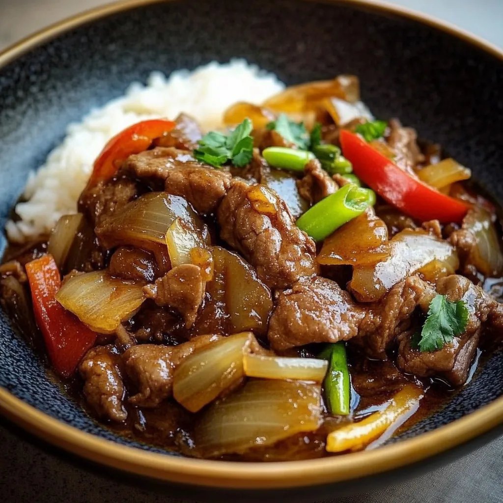 Chinesisches Rindfleisch mit Zwiebeln