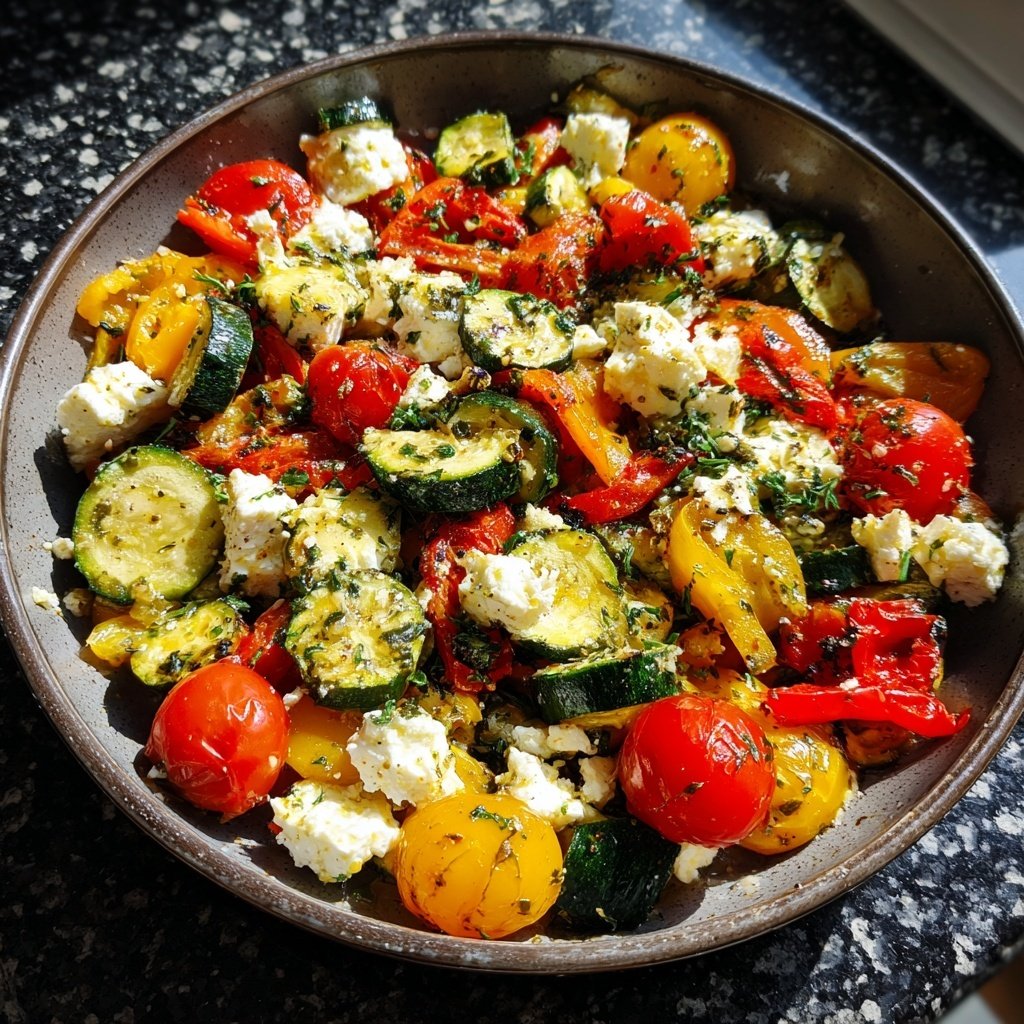 Gesund & Leicht Mediterrane Gemüsepfanne mit Feta