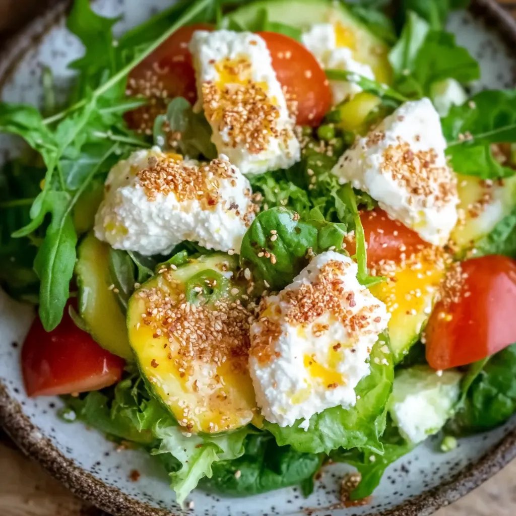 Gebackener Feta in Honig-Sesam-Kruste auf Feldsalat