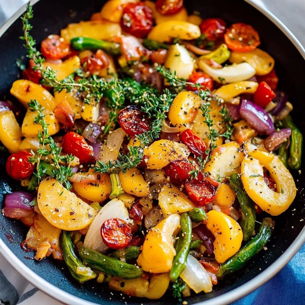 Bunte Gemüseplatte mit Maronen und Rosmarin