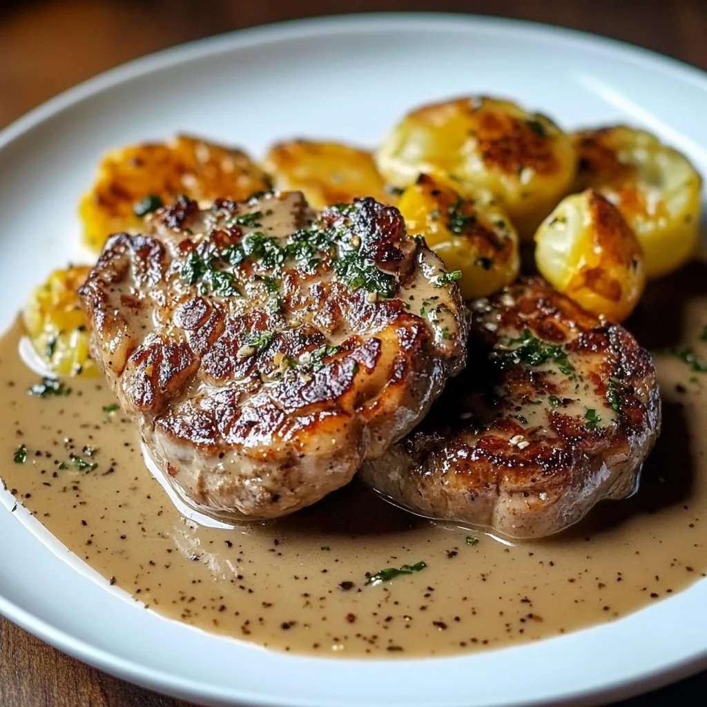 Blumenkohlsteak mit cremiger Pfefferrahmsauce